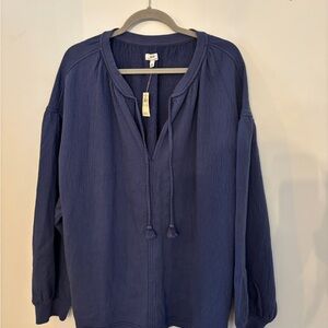 Aerie Navy Blue Tunic Sweatshirt